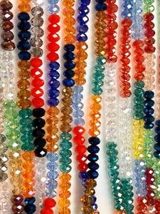 Fire Polish Crystal Beads, Multi Color Crystal Beads, Crystal 4mm 21 strands Lot