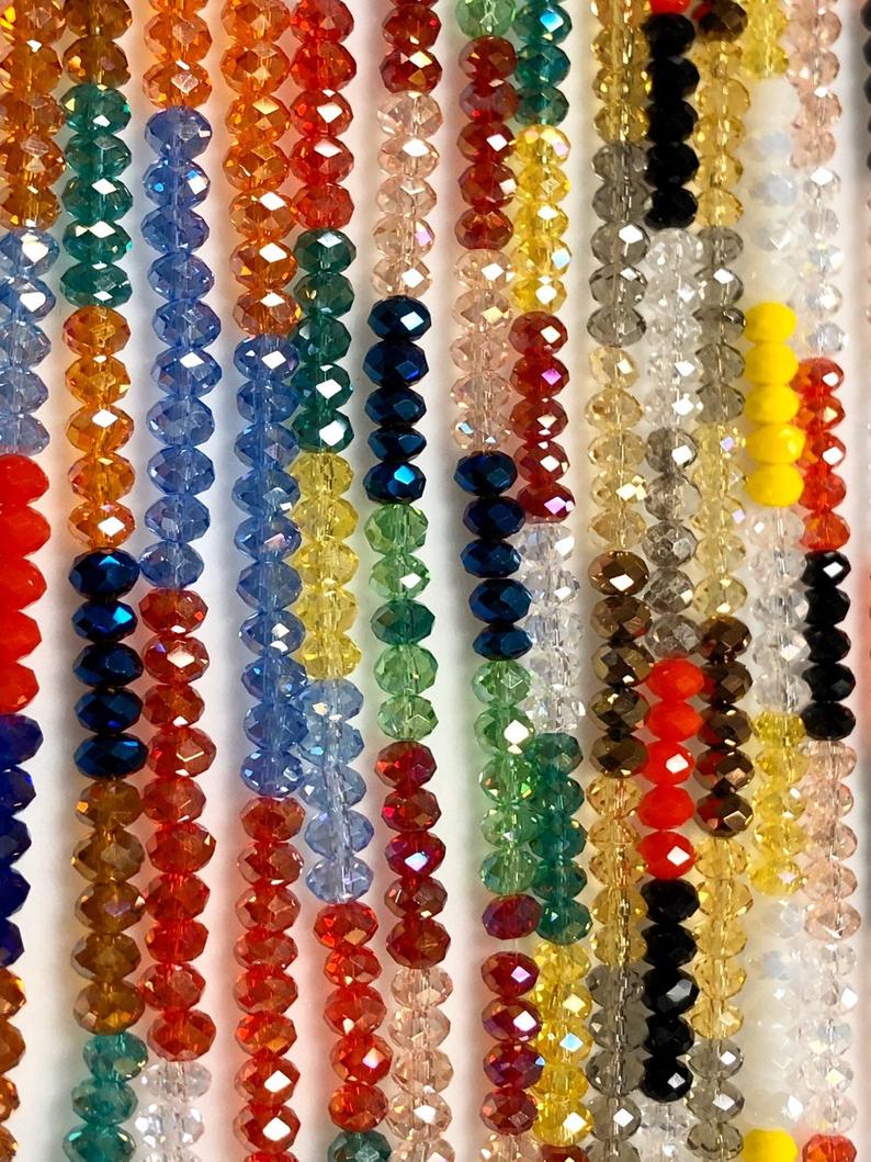 Natural Multi Gemstone Beads, Multi Stone Rondelle Beads, Multi