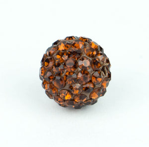 Crystal Pave Beads 8 mm Dk. Topaz