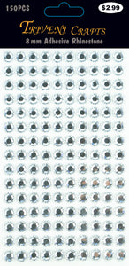 Rhinestone Dot Stickers - 8mm - Clear
