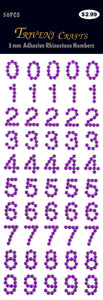 Rhinestone Number Stickers - Dark Purple