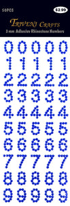 Rhinestone Number Stickers - Navy