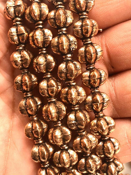 Solid Copper Bali Style Spacer Beads, Copper Beads 25 pcs
