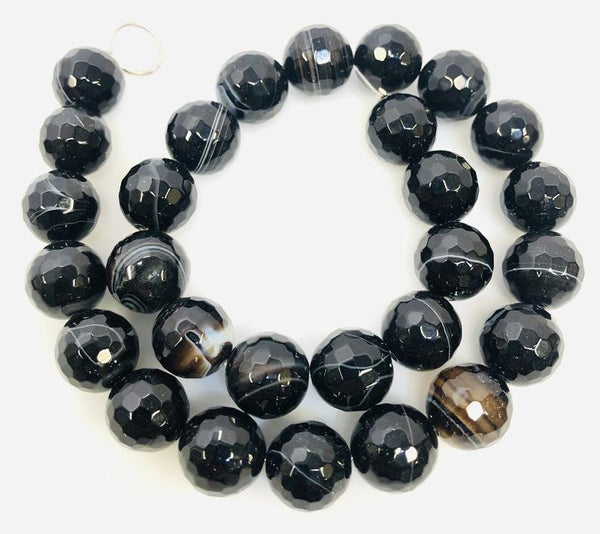Natural Black Indian Agate Beads, Agate Smooth Beads, Round Shape Beads