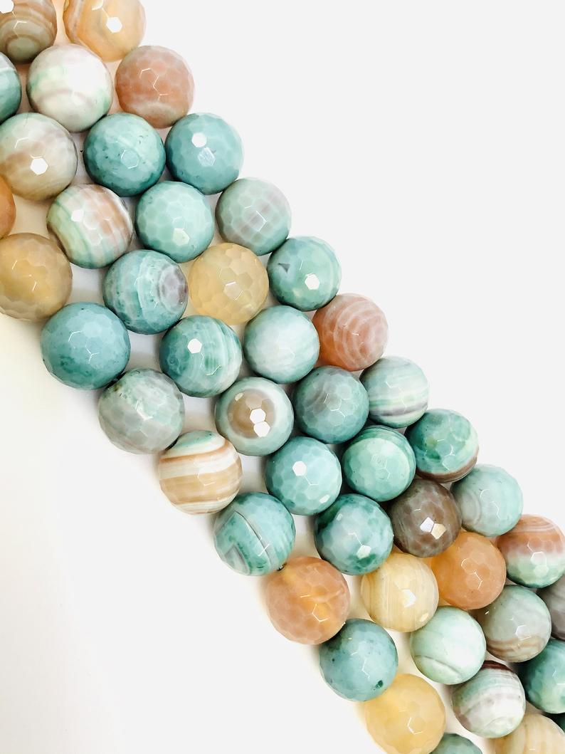 Natural Frozen Sea Green Indian Agate Beads, Agate Smooth Beads, Round Shape Beads