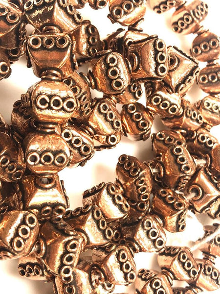 Handmade Solid Copper Bali Style Spacer Beads, Copper Beads 25 pcs