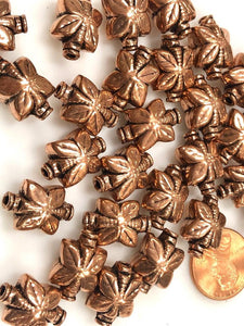 Solid Copper Bali Style Spacer Beads, Copper Beads 25 Pcs