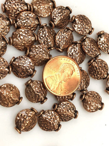 Pure Solid Copper Bali Style Spacer Beads, Copper Beads 25 Pcs