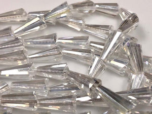 Fire Polish Crystal Beads, Crystal Long Drop Beads 12x6mm 100 Beads