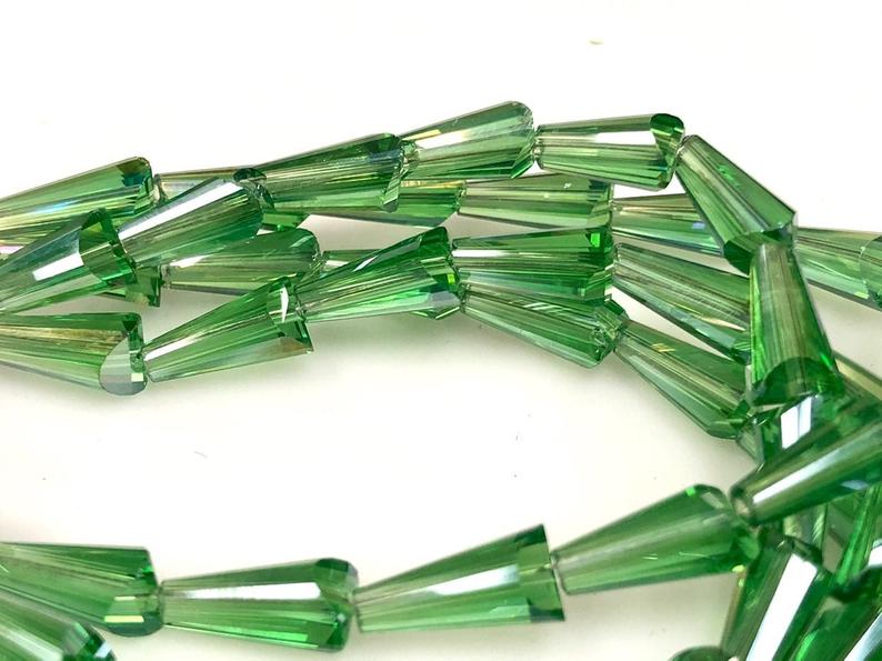 Fire Polish Crystal Beads, Crystal Long Drop Beads 12x6mm 100 Beads