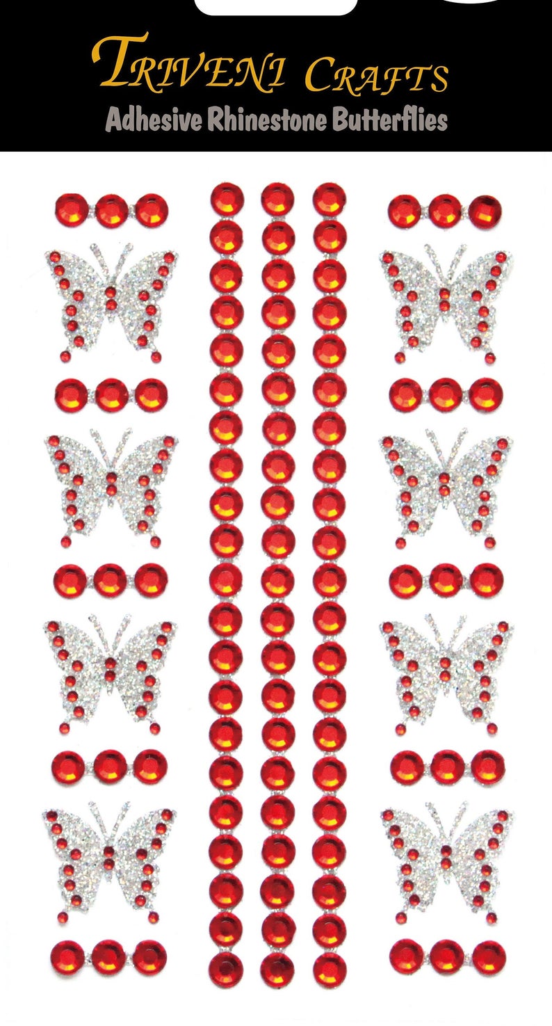 Rhinestone Stickers, Adhesive Butterfly Shape Rhinestone Stickers