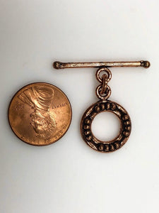 Solid Copper Toggle Clasp Lock, Copper Lock 8 mm 6 Pair