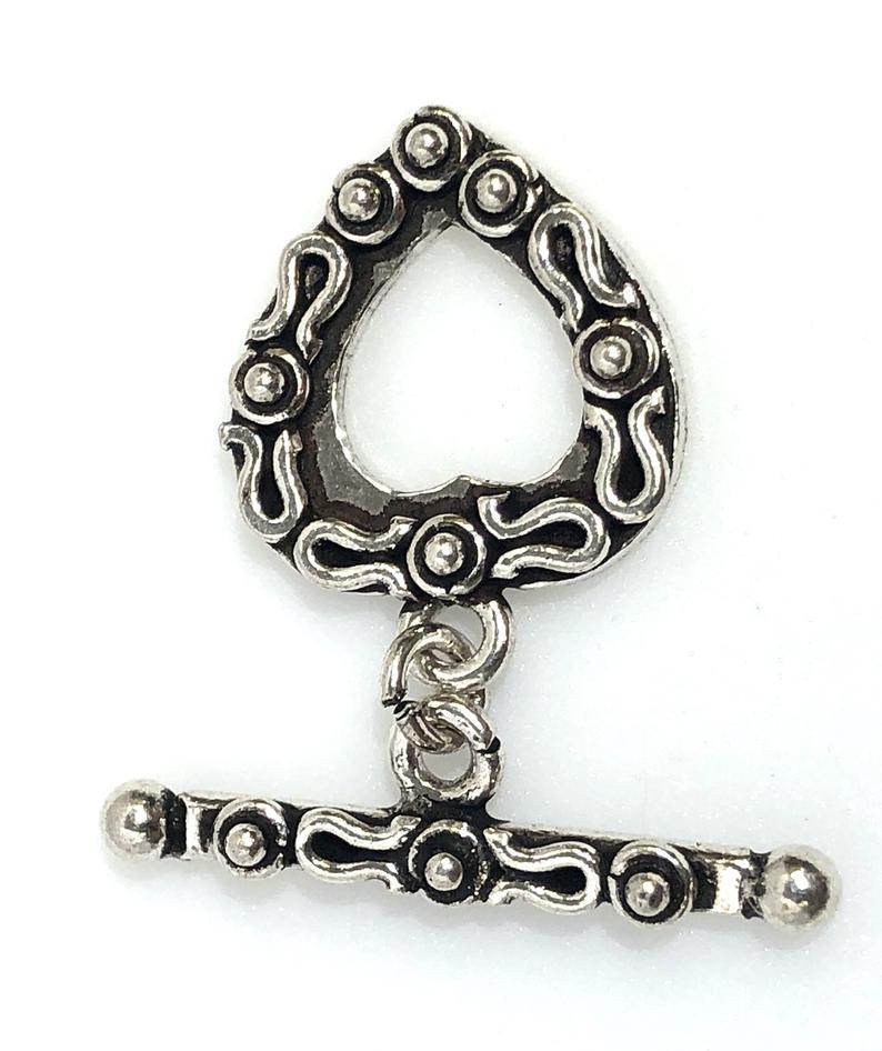 92.5 Sterling Silver Toggle Clasp, 20 mm Solid Sterling Silver Toggle Clasp Connector