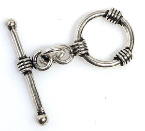 92.5 Sterling Silver Toggle Clasp, Solid Sterling Silver Toggle Clasp Connector 18 mm