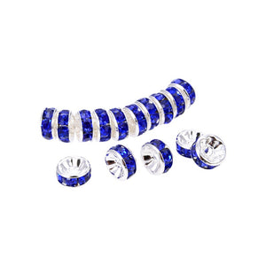 Bright Silver Plated 4 mm Blue Quartz Crystal Rondelle Spacer Beads