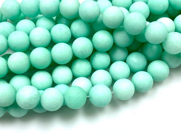 Natural Aqua Agate Gemstone Beads / Faceted Round Shape Beads / Healing Energy Stone Beads / 10mm 2 Strands Beads