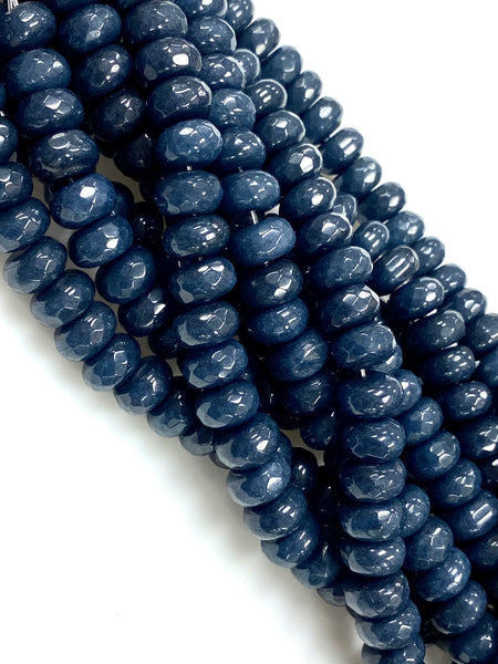 Natural Sapphire Jade Gemstone Beads / Rondelle Shape Beads / Healing Energy Stone Beads / 10mm 2 Strands Beads