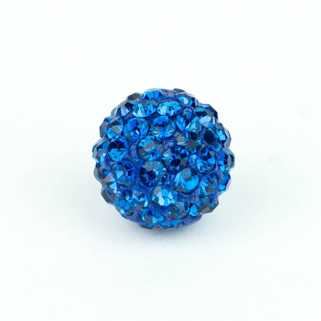 Crystal Pave Beads 10 mm Sapphire