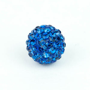 Crystal Pave Beads 12 mm Sapphire