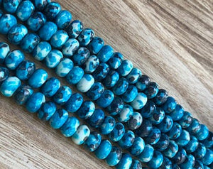 Natural Multi-Color Rain Jasper Beads, Natural 8 mm Roundelle Shape Beads