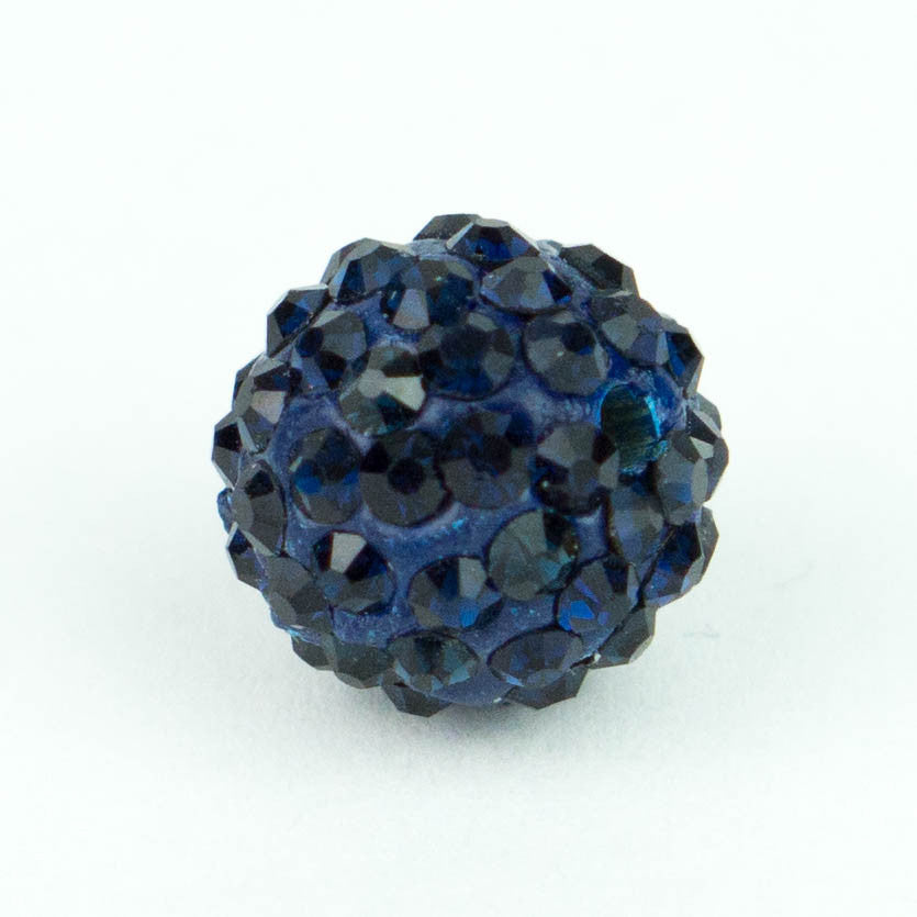 Crystal Pave Beads 10 mm Navy