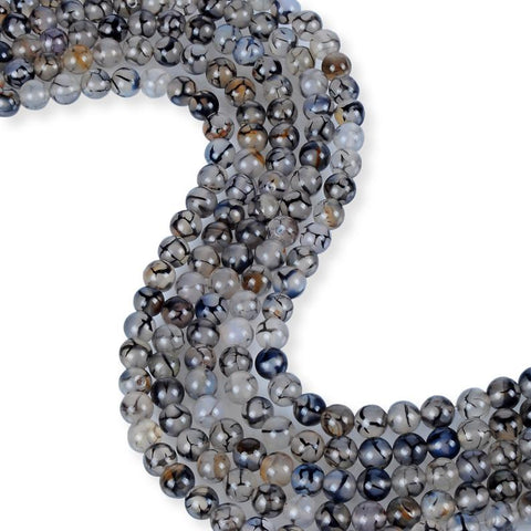 Natural Spider Web Agate Beads, Agate 8 mm Smooth Beads, Round Shape Agate Stone Beads