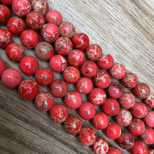 Natural Red Imperial Jasper Beads, Jasper 8 mm Round Shape Faceted Beads