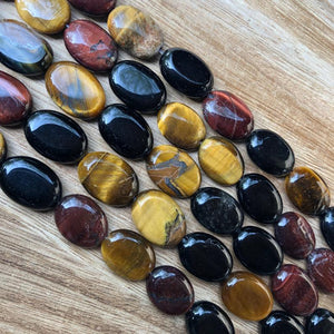 Natural Red Tiger Eye Smooth Beads, Tiger Eye 13x23 mm Oval Shape Faceted Beads