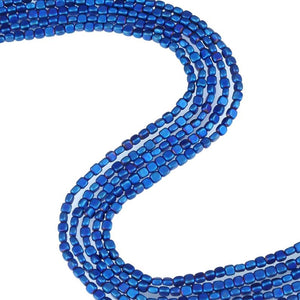 Natural Blue Hematite Beads, Hematite Smooth 3 - 4 mm Gemstone Beads