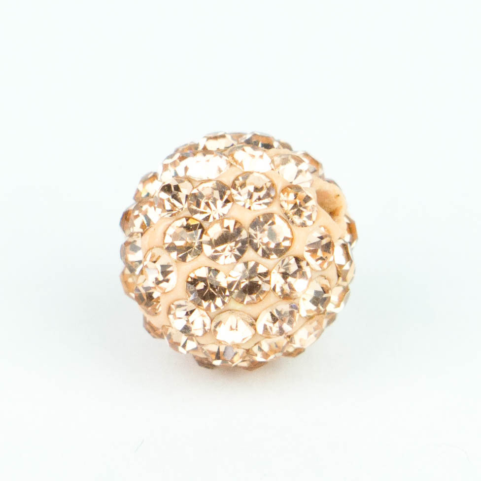 Crystal Pave Beads 12 mm Peach