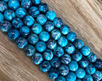 Natural Multi-Color Rain Jasper Beads, Jasper Round 8 mm Beads
