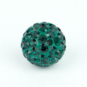 Crystal Pave Beads 8 mm Emerald