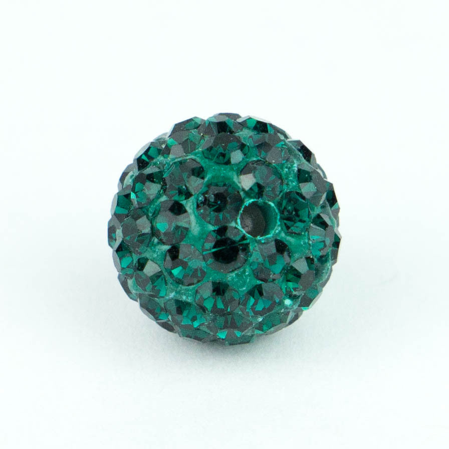Crystal Pave Beads 12 mm Emerald