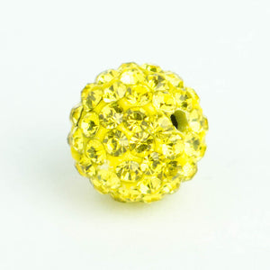 Crystal Pave Beads 8 mm Yellow