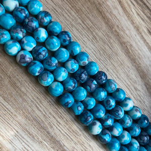 Natural Rain Jasper Turquoise Beads, Jasper 6 mm Round Shape Beads