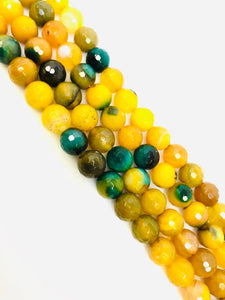 Natural Yellow Indian Agate Beads, Agate Smooth Beads, Round Shape Beads
