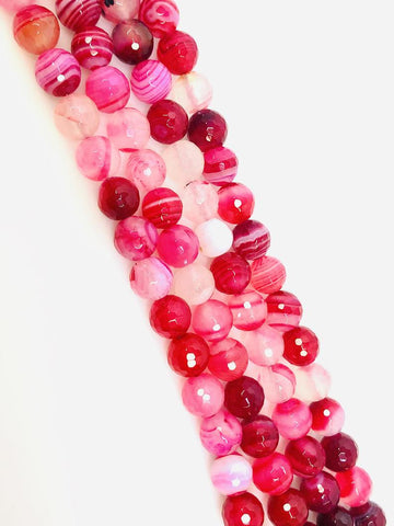 Natural Pink Indian Agate Beads, Agate Smooth Beads Round Shape Beads 8mm