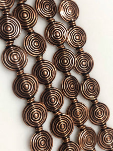 Solid Copper Beads, Bali Style Spacer Handmade Copper Beads 25 Pcs