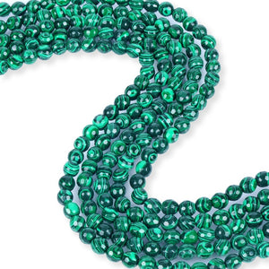 Natural Malachite Beads, Malachite Round Shape Beads, 8 mm Malachite Faceted Beads