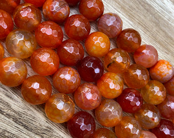 Natural Multi-Color Agate Beads, Agate 12 mm Round Shape Faceted Beads