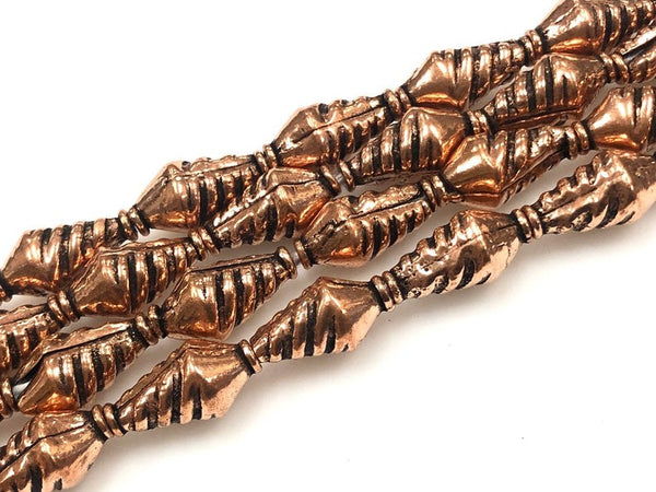 Handmade Solid Copper Bali Style Spacer Beads, Copper Beads 25 pcs