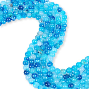 Natural Teal Agate Beads, Agate Round Shape Beads, 8 mm Faceted Agate Beads