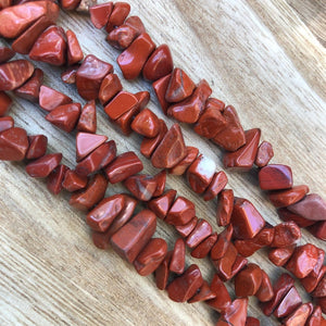 Natural Red Jasper Beads, Red Jasper Chips Smooth Beads