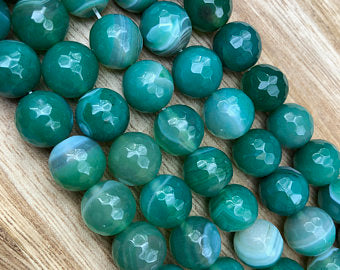 Natural Multi-Color Agate Smooth Beads, Agate 12 mm Faceted Round Shape Beads
