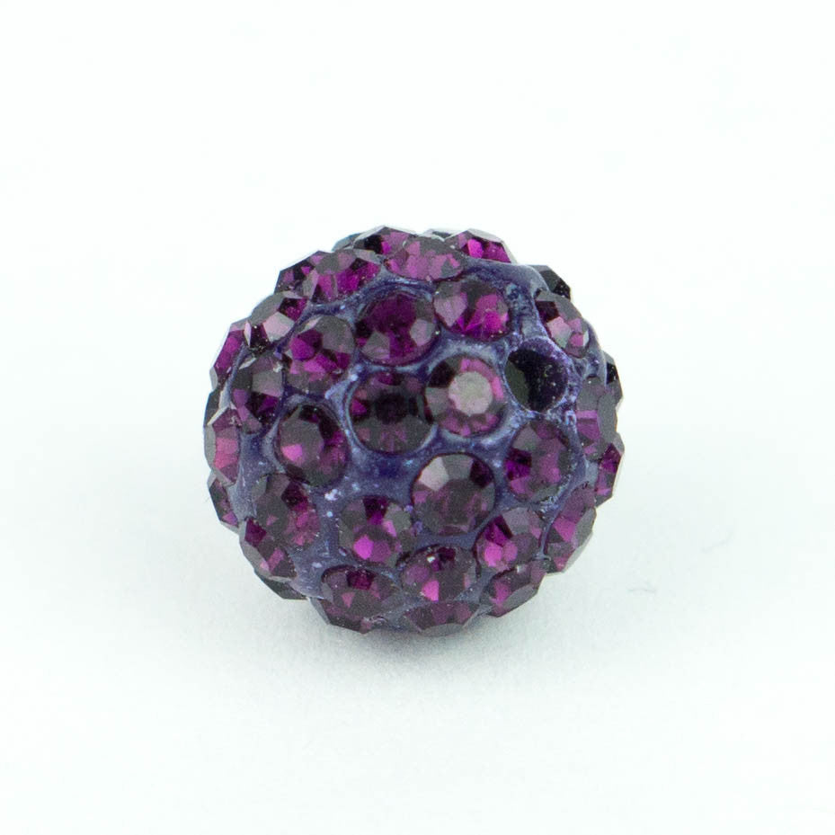 Crystal Pave Beads 10 mm Amethyst