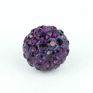 Crystal Pave Beads 12 mm Amethyst