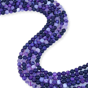 Sand Finish Purple Agate Beads, Purple Agate Round Shape 6 mm Beads
