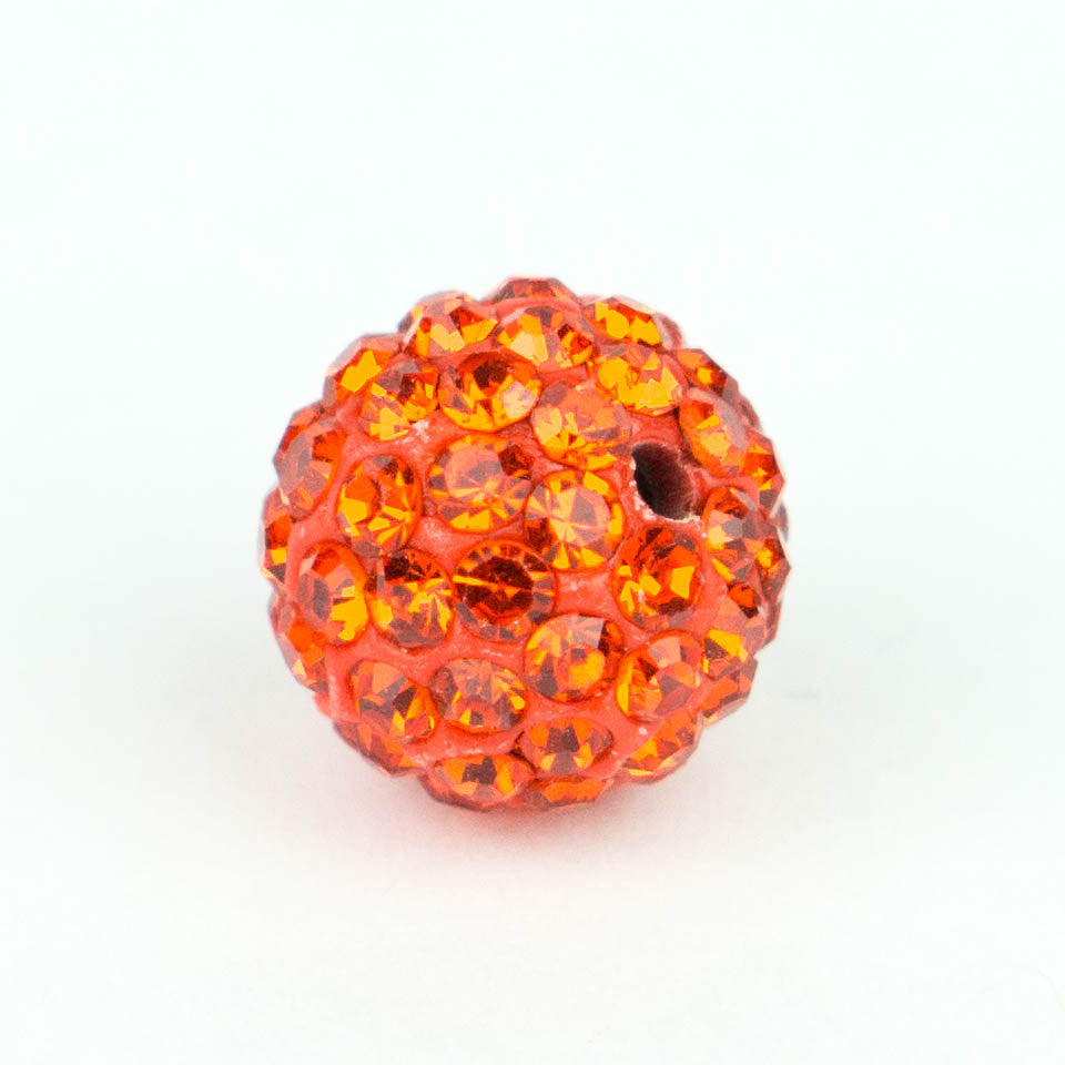 Crystal Pave Beads 8 mm Orange