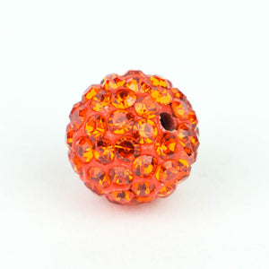 Crystal Pave Beads 8 mm Orange
