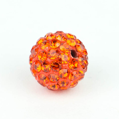 Crystal Pave Beads 12 mm Orange